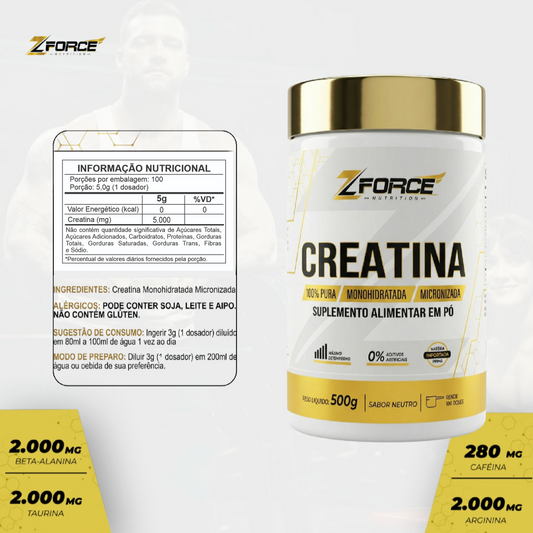 CREATINA MONOHIDRATADA 100% – 500G